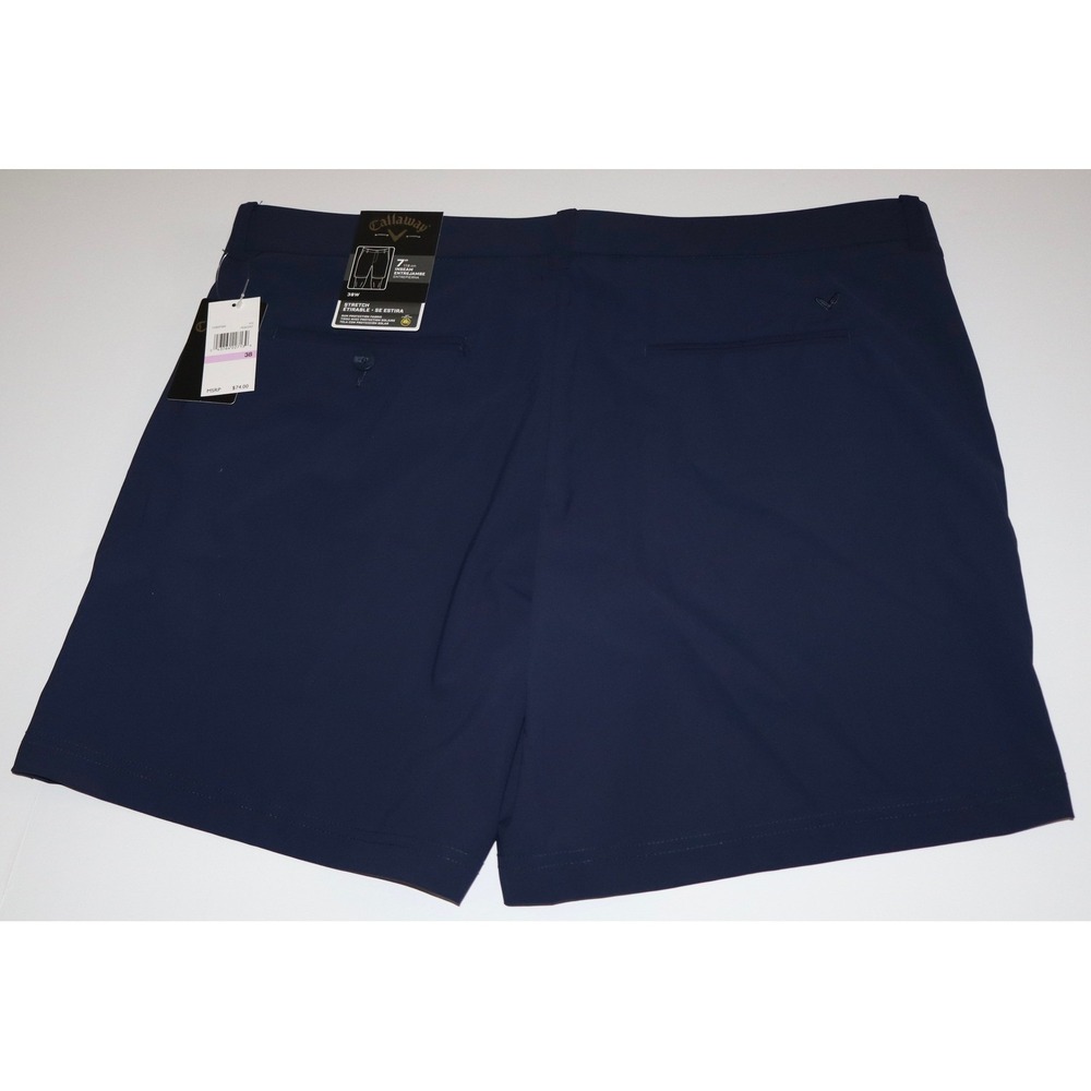 Callaway Mens Golf Shorts 38W Peacoat Navy Blue Stretch 7" Inseam UPF 50 NEW - Picture 2 of 12